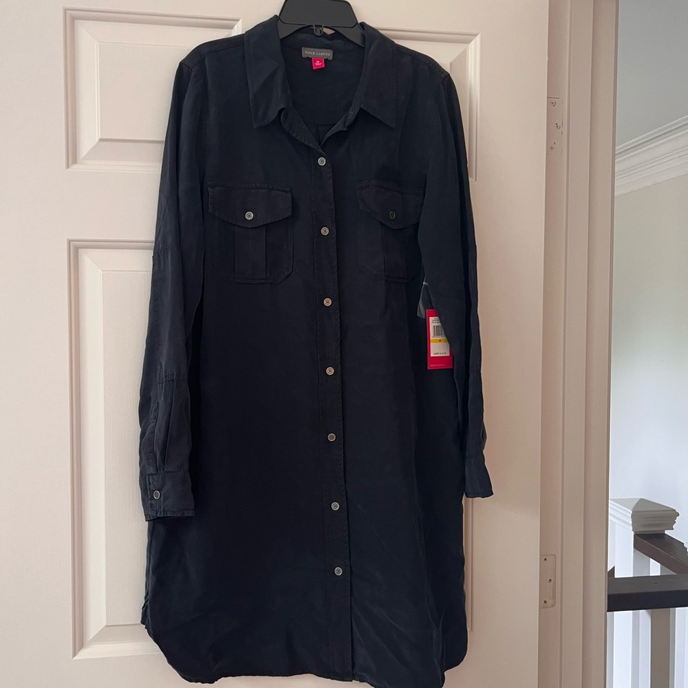 Vince Camuto Shirt Dress in Dark Navy - Size Medium - Brand New With Tags